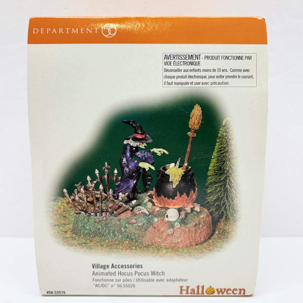 Dept 56 Animated Hocus Pocus Witch Halloween Village Accessory 52516 Boxed NEW